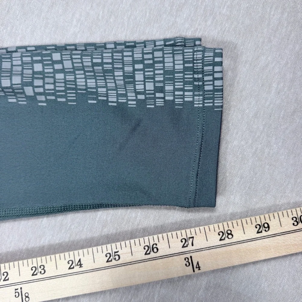 Nike Dri-FIT Women Running Leggings Teal Green Reflective Geometric Small Gym